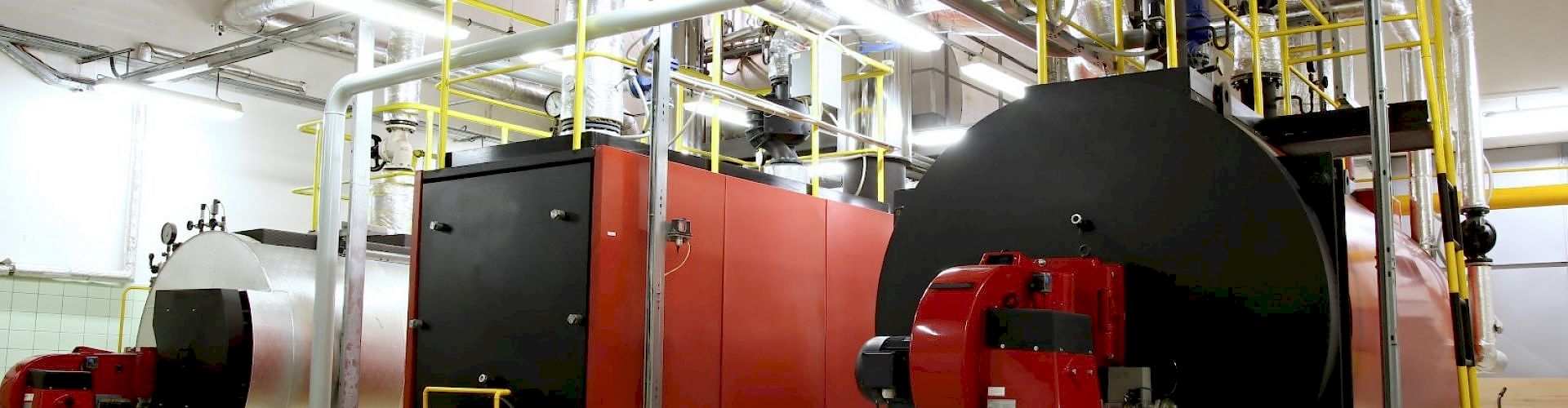 Gas boilers in gas boiler room for steam production