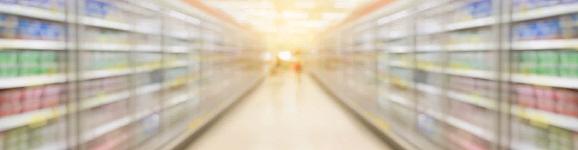 supermarket aisle blur background